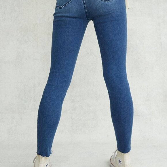 PacSun Dark Blue Distressed High Waisted Jeggings 24 - Picture 4 of 13